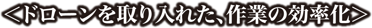 ドローンを取り入れた、作業の効率化
